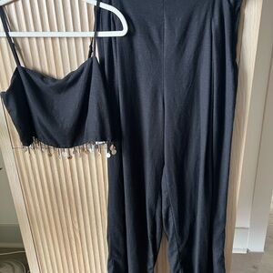 Jason Wu Black Matching Set with Sequin Details